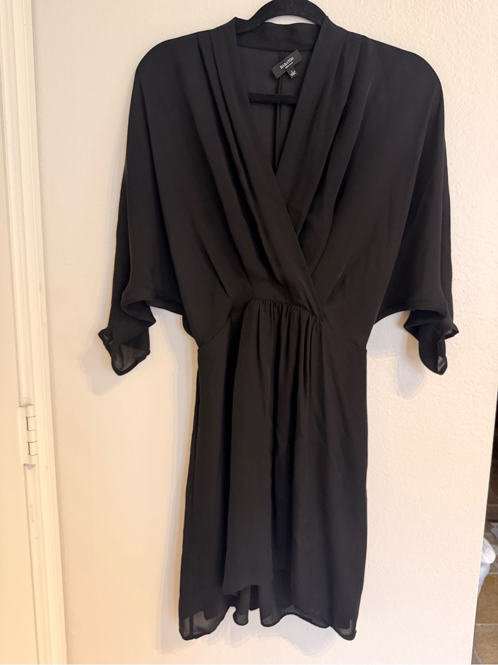 Babaton DGC1783015 Black Silk Mini Dress Like New Small